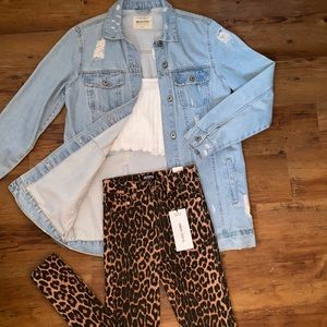 Brand new hi-rise skinny cheetah print jeans
